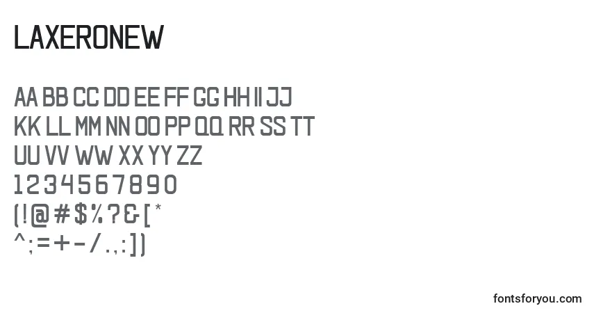Schriftart LaxeroNew – Alphabet, Zahlen, spezielle Symbole