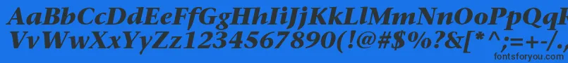 SonetserifBoldItalic Font – Black Fonts on Blue Background