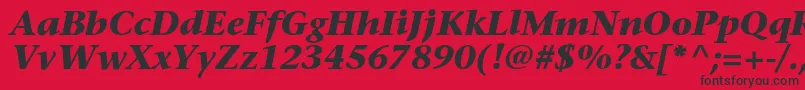 SonetserifBoldItalic Font – Black Fonts on Red Background