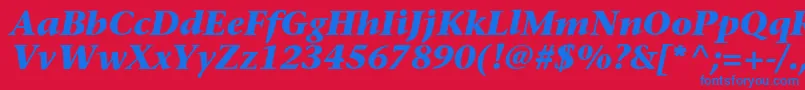 SonetserifBoldItalic Font – Blue Fonts on Red Background