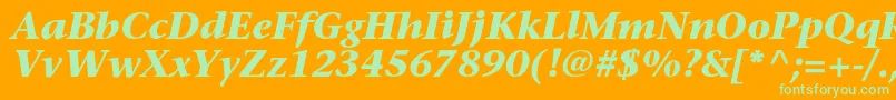 SonetserifBoldItalic Font – Green Fonts on Orange Background