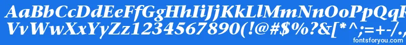 フォントSonetserifBoldItalic – 青い背景に白い文字