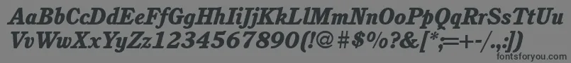 フォントC851RomanHeavyItalic – 黒い文字の灰色の背景