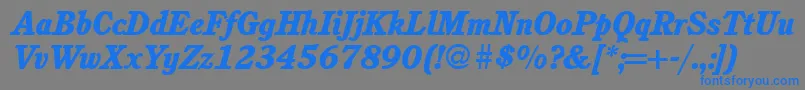 C851RomanHeavyItalic Font – Blue Fonts on Gray Background