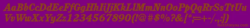 C851RomanHeavyItalic Font – Brown Fonts on Purple Background