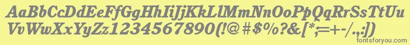 C851RomanHeavyItalic Font – Gray Fonts on Yellow Background