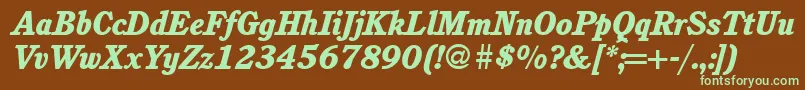 C851RomanHeavyItalic Font – Green Fonts on Brown Background