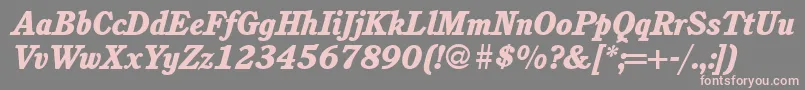 C851RomanHeavyItalic-Schriftart – Rosa Schriften auf grauem Hintergrund