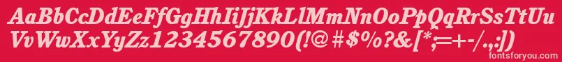 C851RomanHeavyItalic Font – Pink Fonts on Red Background
