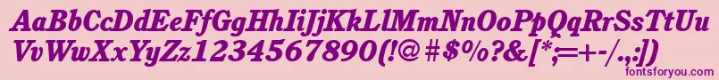 C851RomanHeavyItalic Font – Purple Fonts on Pink Background