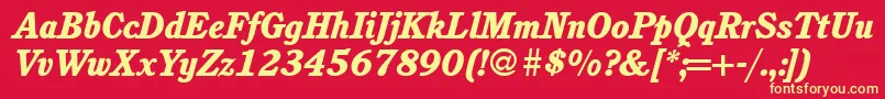 フォントC851RomanHeavyItalic – 黄色の文字、赤い背景