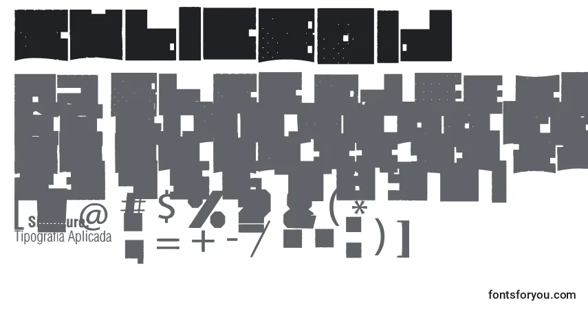 Schriftart CubicBold – Alphabet, Zahlen, spezielle Symbole