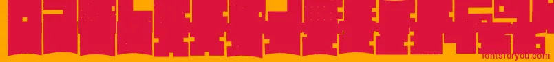 CubicBold Font – Red Fonts on Orange Background