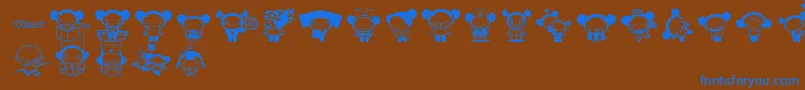 Pucca Font – Blue Fonts on Brown Background
