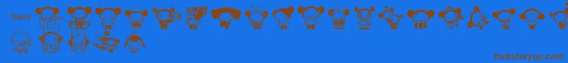 Pucca Font – Brown Fonts on Blue Background