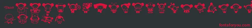 Pucca Font – Red Fonts on Black Background