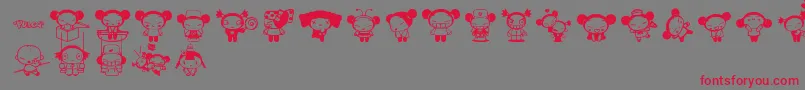 Pucca Font – Red Fonts on Gray Background