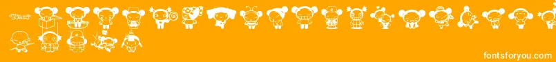 Pucca Font – White Fonts on Orange Background