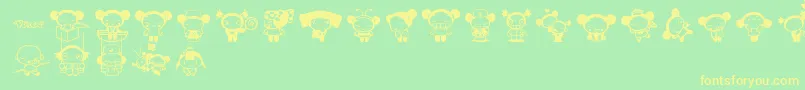 Pucca Font – Yellow Fonts on Green Background