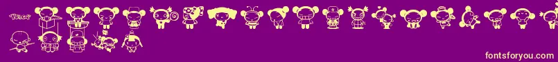 Pucca Font – Yellow Fonts on Purple Background