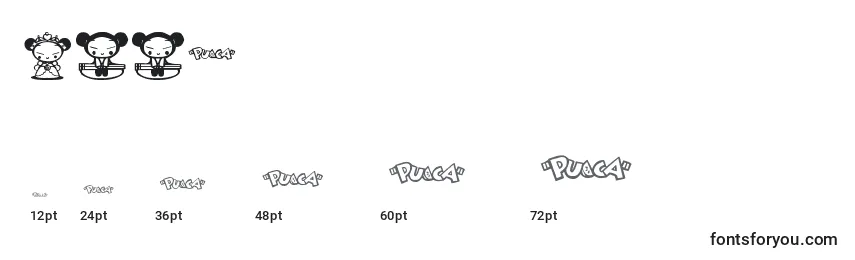 Pucca Font Sizes