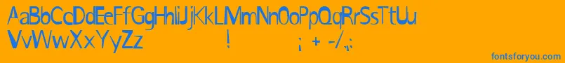 IronikRotis Font – Blue Fonts on Orange Background