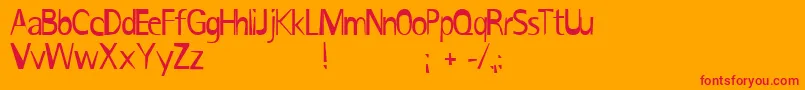 フォントIronikRotis – オレンジの背景に赤い文字