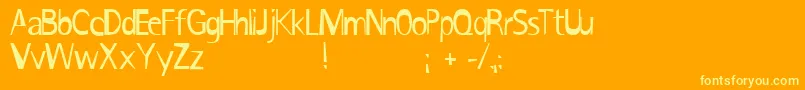 IronikRotis Font – Yellow Fonts on Orange Background