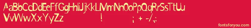 IronikRotis Font – Yellow Fonts on Red Background