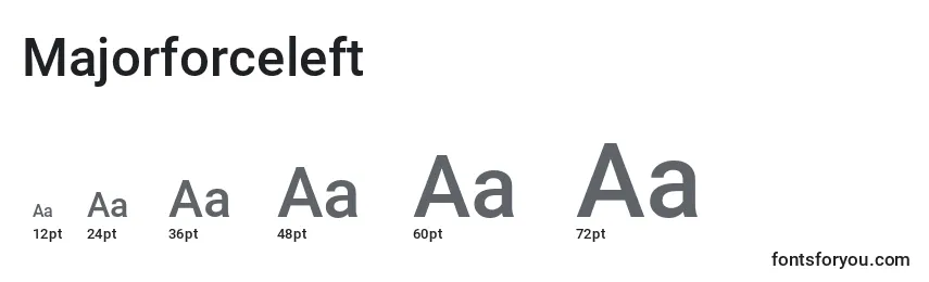 Размеры шрифта Majorforceleft