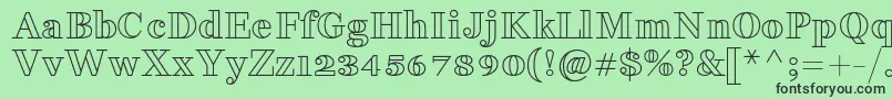 フォントFakedesOutline – 緑の背景に黒い文字