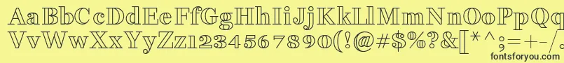 FakedesOutline Font – Black Fonts on Yellow Background