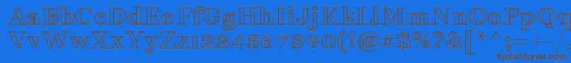 FakedesOutline Font – Brown Fonts on Blue Background