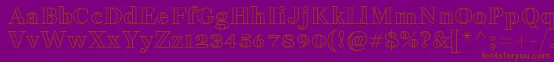FakedesOutline-fontti – ruskeat fontit violetilla taustalla