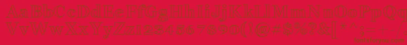 FakedesOutline Font – Brown Fonts on Red Background