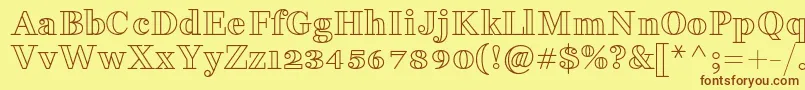 FakedesOutline Font – Brown Fonts on Yellow Background