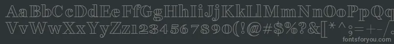 フォントFakedesOutline – 黒い背景に灰色の文字