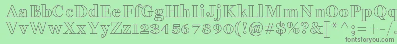 FakedesOutline Font – Gray Fonts on Green Background