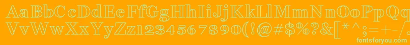 FakedesOutline Font – Green Fonts on Orange Background