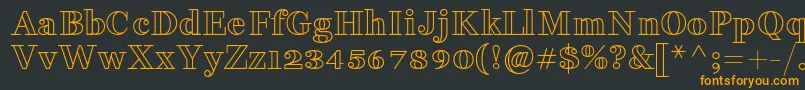 フォントFakedesOutline – 黒い背景にオレンジの文字