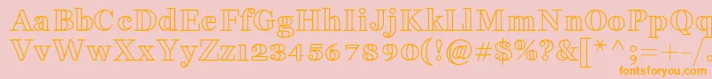 FakedesOutline Font – Orange Fonts on Pink Background