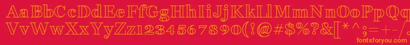 FakedesOutline Font – Orange Fonts on Red Background