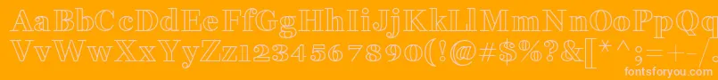 FakedesOutline Font – Pink Fonts on Orange Background