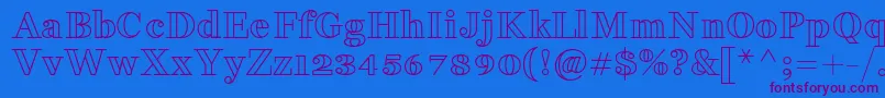 FakedesOutline Font – Purple Fonts on Blue Background