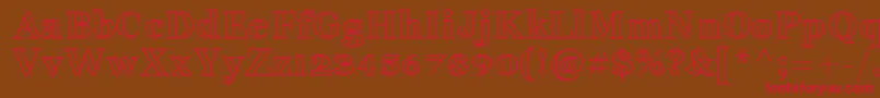 FakedesOutline Font – Red Fonts on Brown Background