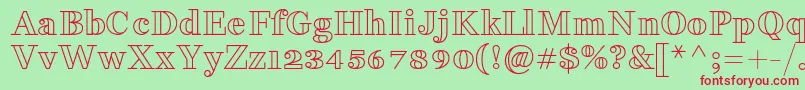 FakedesOutline Font – Red Fonts on Green Background