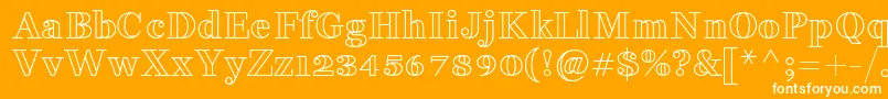 FakedesOutline Font – White Fonts on Orange Background