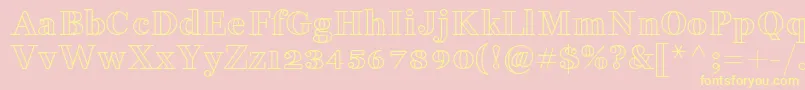 fuente FakedesOutline – Fuentes Amarillas Sobre Fondo Rosa