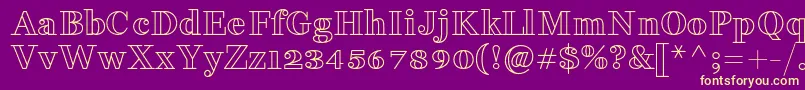 FakedesOutline Font – Yellow Fonts on Purple Background