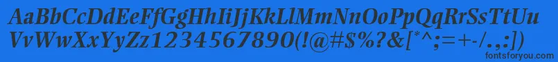 EllingtonmtstdBolditalic Font – Black Fonts on Blue Background